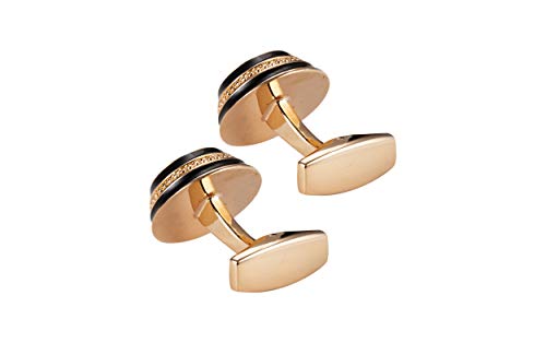 Men's Iconic Star Emblem Formal Executive Cufflinks For Gold & Black