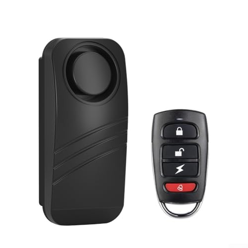 Honseadek Motorrad-Alarm für Fahrrad, Diebstahlschutz, mit 110 dB Vibrationssensor, IP55, wasserdichtes ABS-Gehäuse, 5-stufige Empfindlichkeits-Fernbedienung (5