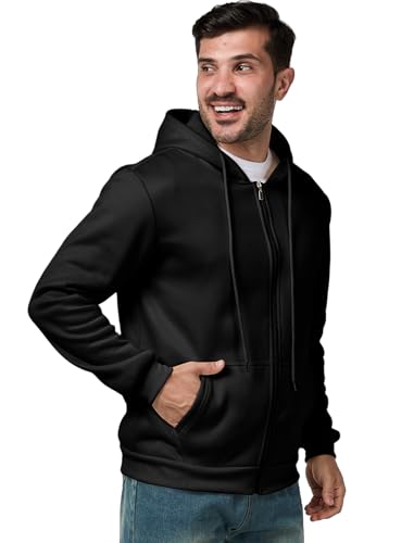 Men's Full Zip Hoodie Casual Long Sleeve Hooded Sweatshirt Fleece Drawstring Zip Up Jacket with Pockets4