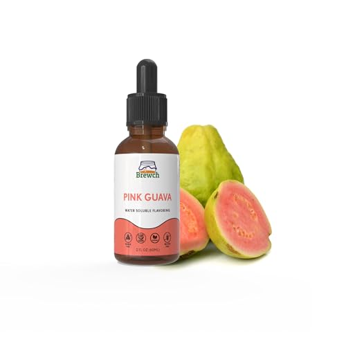 Brewch Pink Guava Extract 2oz - Natural Sugar Free Water Soluble Flavor for Making Cocktails Mocktails Seltzer Flavored Water Beverage Syrups & Homebrew