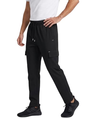 Image of Pravarsha Men's Cotton Cargo Jogger Pants, Relaxed Fit, Drawstring Waist, Deep Pockets, for Gym, Sports & Casual Wear
