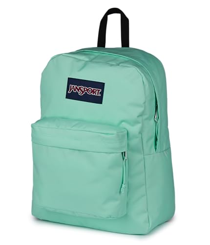 Image of JanSport SuperBreak Plus Backpack with Padded 15-inch Laptop Sleeve and Integrated Bottle Pocket - Spacious and Durable Daypack for Work and Travel - Magic Mint