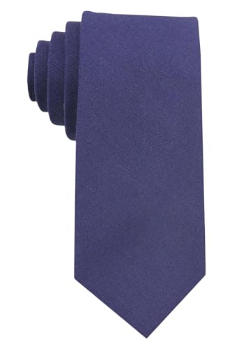 Image of Mens Solid Linen Ties - Slim Pattern Necktie for Men Wedding Groomsmen