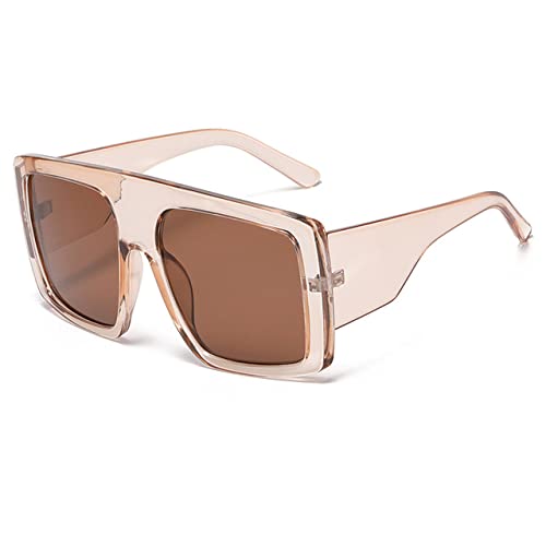 Lunettes de soleil carrées surdimensionnées grand cadre de luxe vintage
