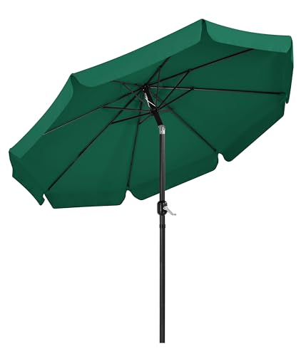 Yaheetech Parasol de Jardin Extérieur 268 cm Parasol Inclinable à 8 Baleines Parasol Balcon avec Manivelle Protection Solaire Terrasse Jardin Plage Piscine Balcon Vert...