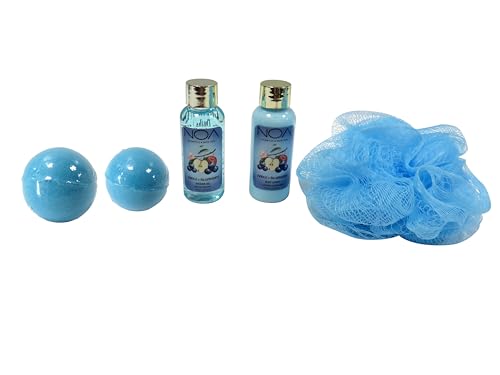 Set de Baño NOA para un spa en casa relajante con bombas y loción de arándano 4