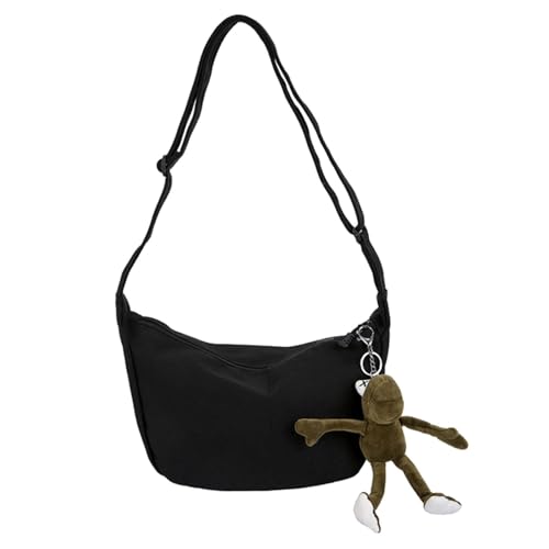 Borsa a tracolla da in a ad alta capacità a alla moda per lo shopping natalizio in pendolarismo di donna tela nero