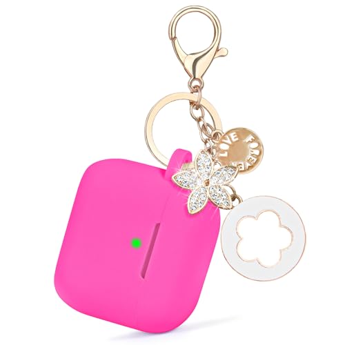 Image of Case Compatible With Apple Airpods 4 - VISOOM Airpods 4 Cases 2024 Cover Women Anti-Drop Silicone iPods 4 Earbuds Wireless Accessorie Charging Cases Girl Bling Keychain for Airpod Ipods 4th Generation