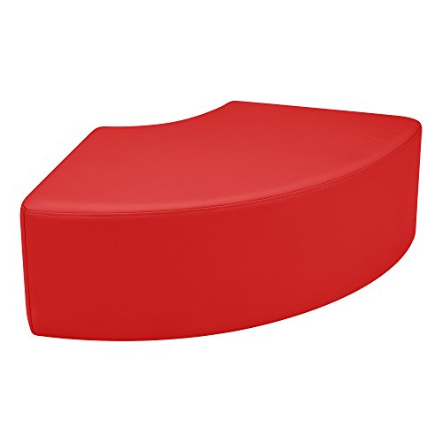 Image of Sprogs 12 inch H Structured Quarter Round Stool -Flexible Modular Collaborative Soft Seating for Office, Home, Lounge and School Classrooms with Durable Frame & Set of 2 inch Casters Add-on -Red