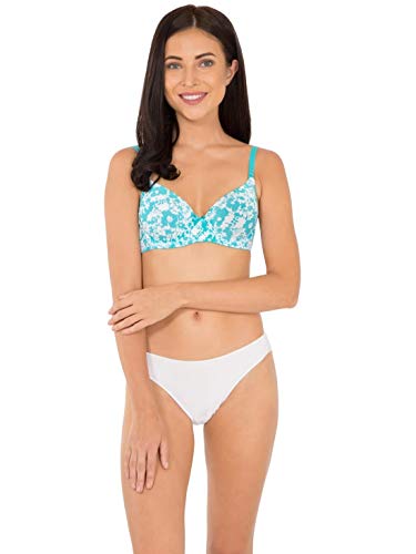 Image of Jockey 1245 Women's Under-Wired Padded Super Combed Cotton Elastane Stretch Multiway Styling T-Shirt Bra with Detachable Straps (Colors & Prints May Vary)