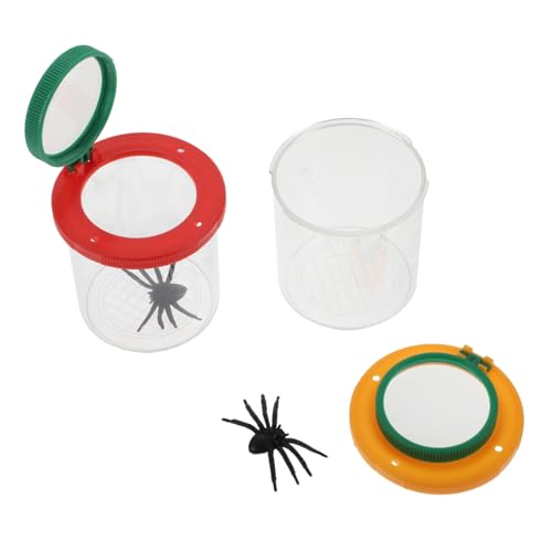 HONMEET 2pcs Educational Boys and Girls Bug House Toy Magnifying Cup Viewer for Outdoor Learning