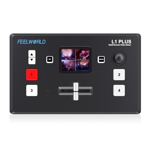 FEELWORLD HDMI Video Switcher?Touch Screen Multi Camera Video Mixer Switcher 4 x HDMI2.0 Inputs PTZ Control USB3.0 Fast Streaming L1 Plus