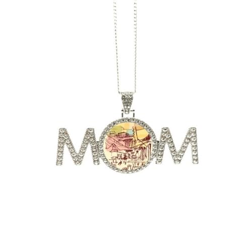 Collier anniversaire M avec pendentif village thaïlandais, le cadeau de fête des mères idéal