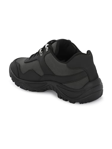 Image of Leo Men's Black Light Weight Casual Waterproof Shoes for Trekking, Hiking & Other Outdoor Activities