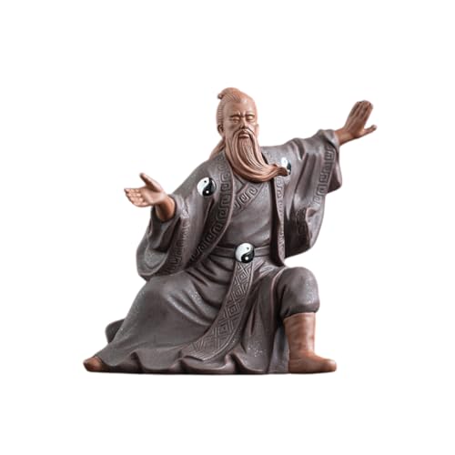 Estatua Tai Chi Master en arcilla morada artesanal