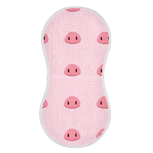 xigua Cartoon Pig Baby Burp Cloths for Newborn Boys and Girls 1 Pack, Soft & Absorbent Cotton Baby Burp Cloth, Baby Washcloths, Newborn Towel, Burp Rags