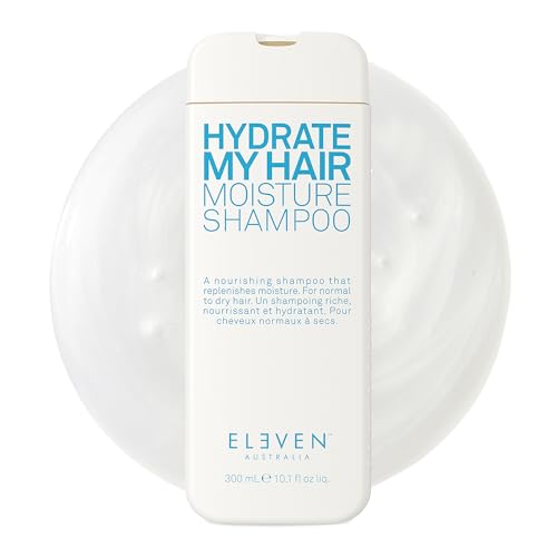 ELEVEN AUSTRALIA Hydrate My Hair Moisture Shampoo – Feuchtigkeitsshampoo für trockenes & strapaziertes Haar, mit Hydrolysiertem Sojaprotein, Quinoa & Gurkenextrakt, farbschonend, vegan, 300 ml