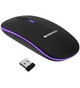 ZEBRONICS Blanc Slim Wireless Mouse with Rechargeable Battery, BT + 2.4GHz, 4 Buttons, 800/1200/1...