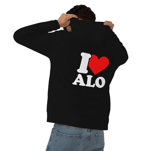 I Love Alo Hoodies With Pockets Hooded Sweatshirts Casual Drawstring Hoody Pullover For Mens4