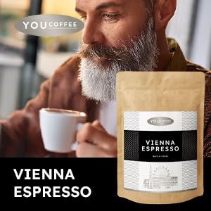 You Coffee Kaffee-Probierpaket VIENNA - 1,5kg Kaffeebohnen - Wiener Röstung Melange, Crema, Espresso - 100% Arabicabohnen Probierset, Geschenkset und Vorteilspack 3 x 500g