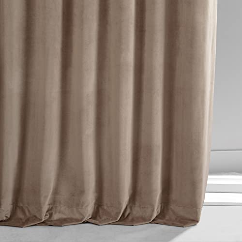 Image of HPD Half Price Drapes Signature Plush Velvet Blackout Curtains for Bedroom (1 Panel), 50W X 84L Hotel Black Out Curtains for Living Room, Thermal Insulated Blackout Curtains, Pashmina Taupe