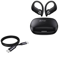 BoxWave Cable Compatible with Tranya X5 - DirectSync PD Cable (3ft) - USB-C to USB-C (100W), Type C Braided Charge and Fast Sync - Jet Black