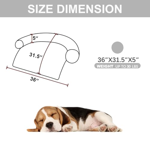 Image of Calming Dogs /Cats Bed Mats, Dog Pad Washable Removable Couch Cover, Plush Long Fur Mat for Pets, Waterproof Lining, Perfect for Small, Medium and Large Dogs and Cats (Light Gray, 36 inchx31 inch)
