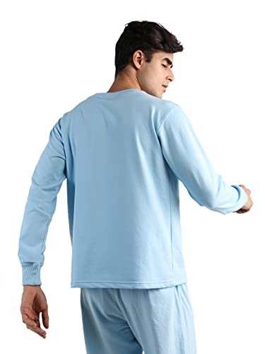 Image of CHKOKKO Men's Terry Cotton Loose Fit Full Sleeves Regular Fit T-Shirt