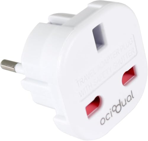 Adaptador de Viaje MXJFYY de Reino Unido a la UE, Enchufe británico de 3 Pines a Adaptador de 2 Pines de la UE, Adecuado para Inglaterra, Reino Unido, Escocia a países Europeos