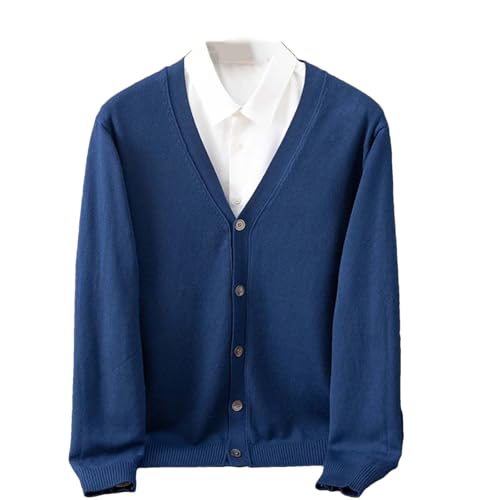 Men V Neck Button Cardigan Sweater Knitwear Long Sleeve Casual Fit Lightweight Pullover