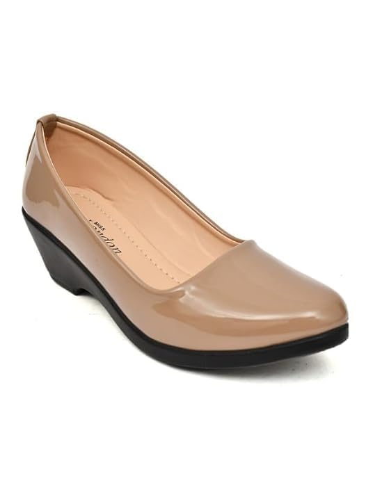 miss london Stylish Black Glossy Wedge Bellies for Women | Comfortable & Elegant Office Wear-picture-15