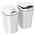 2 Pack Automatic Small Bathroom Trash Can with Lid - 2.5 Gallon Touchless Electric Garbage Can, Motion Sensor Smart Trash Bin, Slim Plastic Trashcan, Waterproof Wastebasket for Bedroom Office (White)