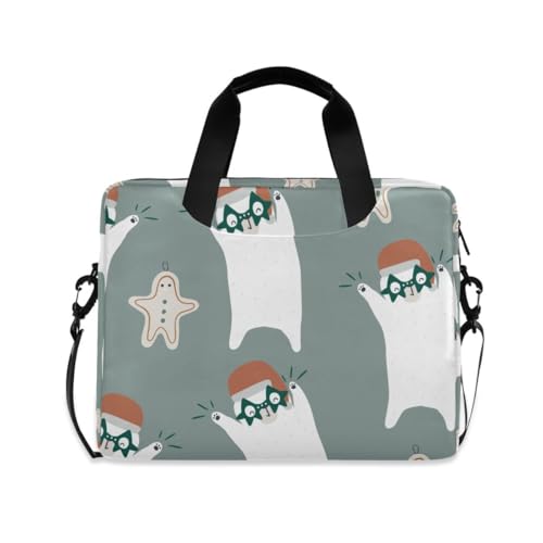 MiaoLD パソコンケース PCケース 熊柄 くま 星柄 クリスマス グレー ダンス 可愛い ノートPCインナーケース 15.6インチ A4対応 耐衝撃 超強保護 ノートパソコンバッグ ビジネスバッグ レディース メンズ 通勤 通学 出張 手揚げ ショル