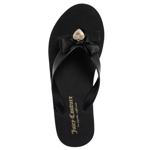 Image of Juicy Couture Women's Wedge Platform Flip Flops, Fashion Beach Sandals with Soft Footbed and Thong Style