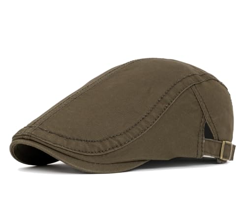 Image of Quanhaigou Unisex Denim Newsboy Hats Flat Ivy Gatsby Cabbie Driving Berets Hat Cotton Dad Cap for Men Women