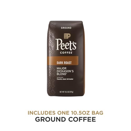 Peet's Coffee, Dark Roast Ground Coffee - Major Dickason's Blend 10.5 Ounce Bag