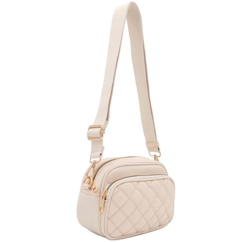 Image of FashionPuzzle Quilted Nylon Crossbody Bag with Wide Strap