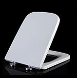 WCTO Home Standard Toilet Seat, Square, Soft Closure, Easy Cleaning & Replace Stainless Steel Hinge
