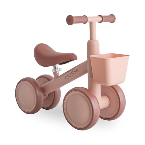 mushie Mini Toddler Bike (Blush) | 12-24 Months | 4 Wheels First Balance Bike