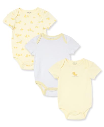Image of Little Me Baby Gender Neutral 3-Pack 100% Cotton Scratch Free Tag Bodysuits