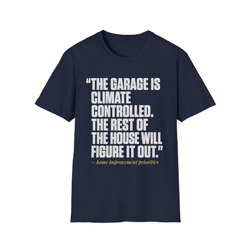 Camiseta para entusiastas de los automóviles y mecánicos con diseño de humor sobre garajes