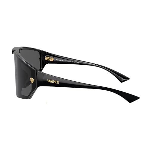 Versace VE 4461 GB1/87 Black Plastic Shield Sunglasses Grey Lens3