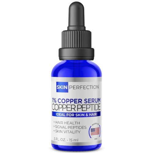 Skin Perfection 1% GHK-Cu Copper Peptides Serum for Face Hair Scalp .5 oz