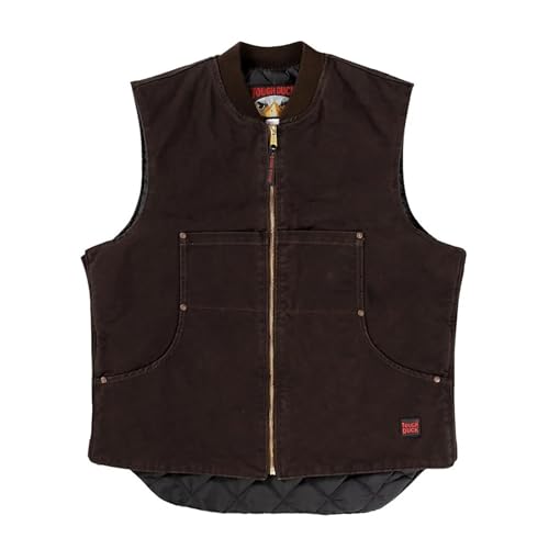 Tough Duck Lined Vest - Heavy-Duty Workwear for Cold Conditions | Insulated, Durable, & Weather-Resistant | Cotton 12 oz, Dark Brown, Large