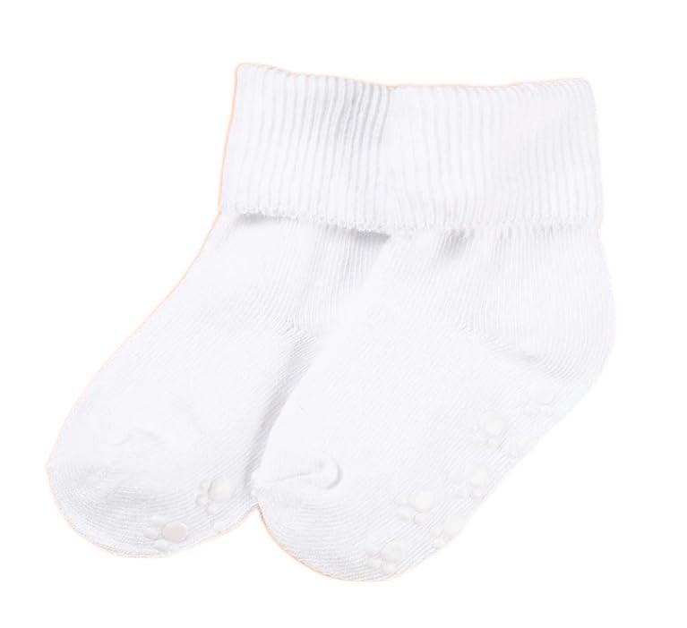 Baby/Toddler Solid Antiskid Socks - White / 3-6 Months