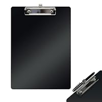 Klemmbrett A4,Kunststoff Clipboard A4,Klemmbretter mit Feder Stifthalter und Gummierter Metalklemme,Schreibbrett A4 für Schule Büro Werkstatt Küche - 31,5cm x 22,5cm (Schwarz)