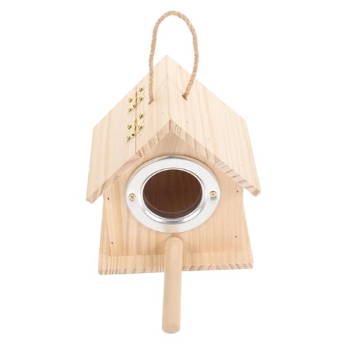 HANABASS 箱 鳥のテラリウム おもちゃ ケージ用バードウォーマー キャリア フィンチ 鳥かごの付属品 ネスティング 屋外 鳥の家 オウムの木の家 木の鳥小屋 ペットの鳥の巣 木の鳥の巣 木製