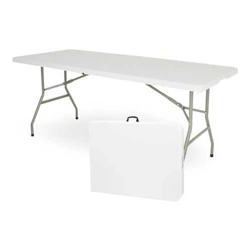 Lista de Mesa de Plastico Walmart de esta semana. 43 GAON. Mesa Plegable de Plastico Tipo Portafolio 1.80 Metros Portatil para Jardin Interior y Exterior (180.)