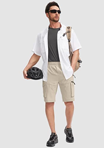 Bikewa Masculino Shorts De Mountain Bike Acolchoados 3D, Leves, Para Ciclismo, Com Ajuste Solto, Zíp