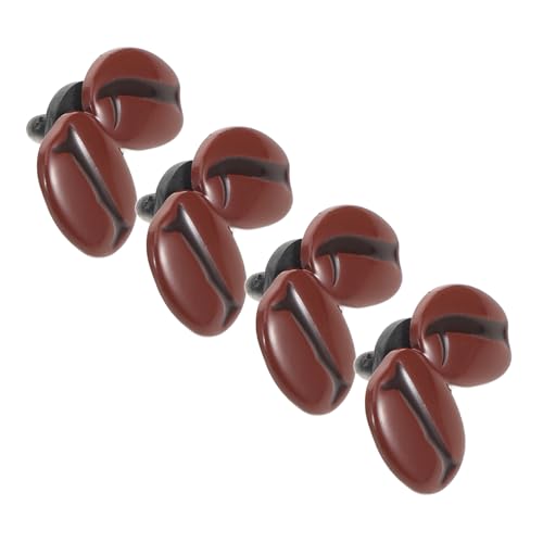 COSMEVIVI 4個コーヒー豆ブローチ ラペルピン アメジスト風エナメル製 バッグ ハンドバッグ ハット 服飾品 カジュアル フォーマル対応 ブローチアクセサリー